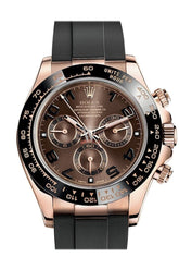 Rolex Cosmograph Chocolate And Black Dial Oysterflex Strap Mens Everose Watch 116515Ln